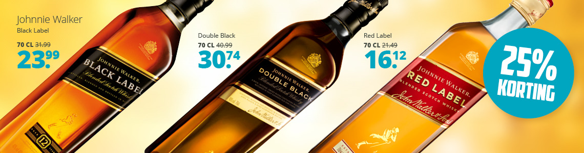 Johnnie walker 25% korting