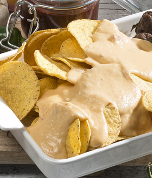 Nachos met kaassausdip