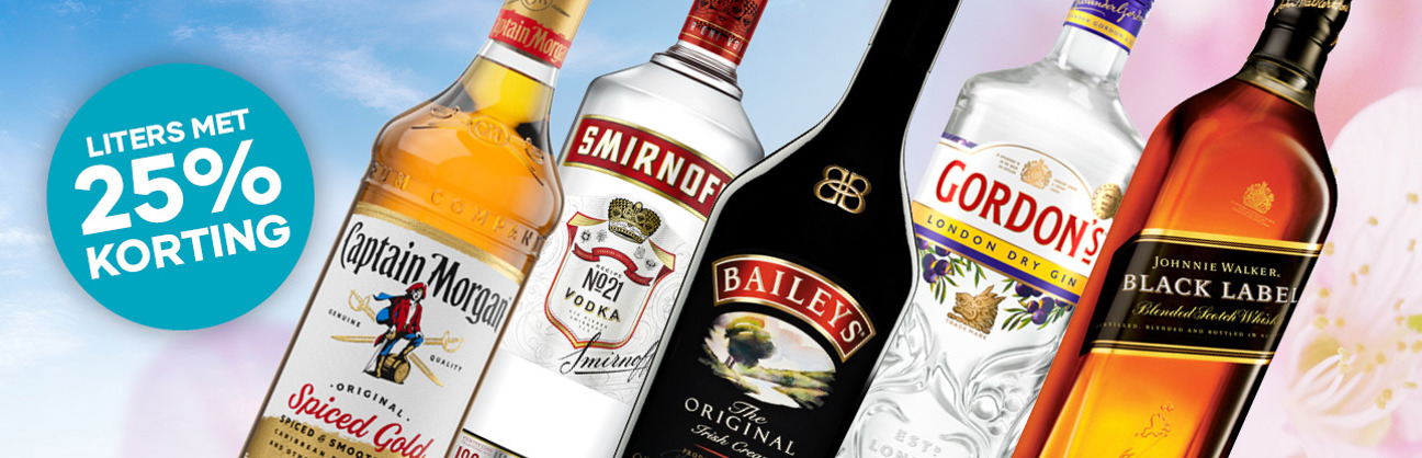 Liters met 25% korting