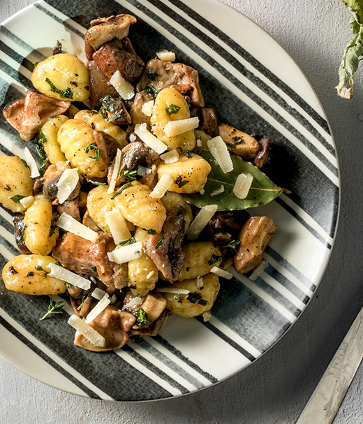 Gnocchi met  paddenstoelen 